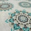 Vastagabb vászon ritka türkiz-szürke mandala