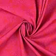 Pamutvászon pöttyös-virágos sűrű mintás  piros alapon rózsaszín