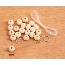 Fa golyó natúr 6 mm 120 db - ékszer kiegészítőkkel