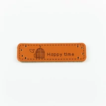 Hand made címke bőrutánzat 5×1,5 cm kalitka