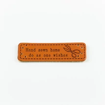 Hand made címke bőrutánzat 5×1,5 cm olló