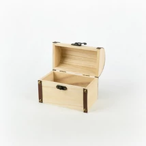 Fa kincses láda íves fedelű 13×7,5×11 cm 