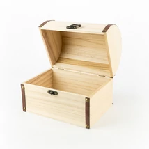 Fa kincses láda íves fedelű 19,5×13,5×16,5 cm 