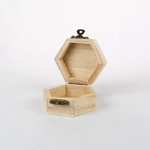 Fa fedeles doboz hatszögletű 7×3,5 cm 