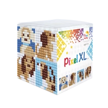 Pixel XL kocka kutya 4 db 6x6 cm kép (4 alaplap+12 XL szín)