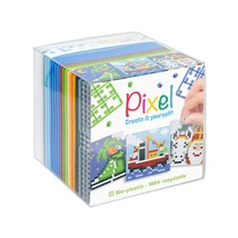 Pixel kocka Mikulás 3 db 6x6 cm kép (3 alaplap+ 3 képhez elegendő pixel színlap)