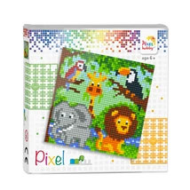Pixel szett 4 alaplapos állatkert 12x12 cm (4 alaplap+20 szín)