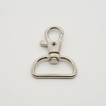 Karabíner - fém alkatrész 30 mm ezüst