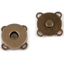 Mágneskapocs varrható - fém alkatrész 18 mm antik