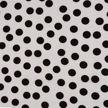 Pamutvászon fehér alapon nagyobb barna pöttyös