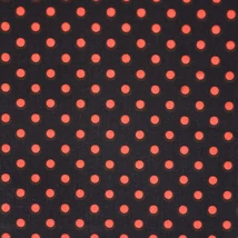 Pamutvászon piros pöttyös fekete alapon