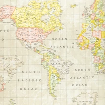 Pamutvászon térkép krém alapon