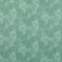 Pamutvászon batikolt mentazöld alapon világoszöld pöttyök