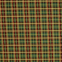 Karácsonyi pamutvászon zöld-arany-piros kockás