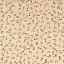 Karácsonyi pamutvászon krém alapon rajzolt zöld fenyők