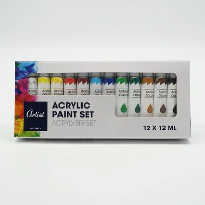 Artist hobbi akrilfesték készlet 12x12 ml