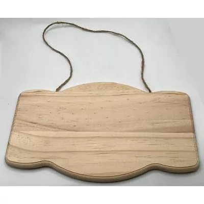 Fa tábla akasztóval alul-felül ívelt 25cm x 15cm