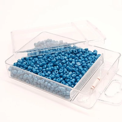 Kásagyöngy damillal 2 mm 30 g telt petrolkék