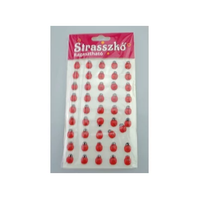 Ragasztható strassz katica 10x13 mm-es