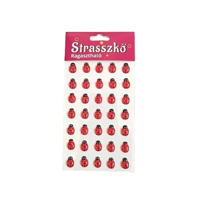 Ragasztható strassz katica 11x15 mm-es