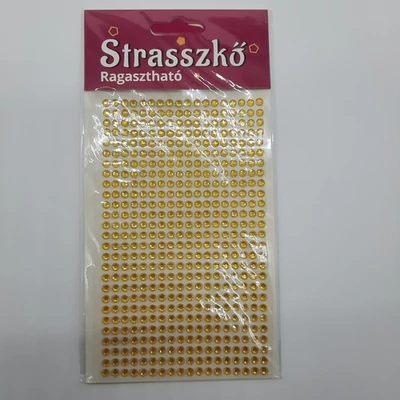 Ragasztható strassz 4 mm-es sárga