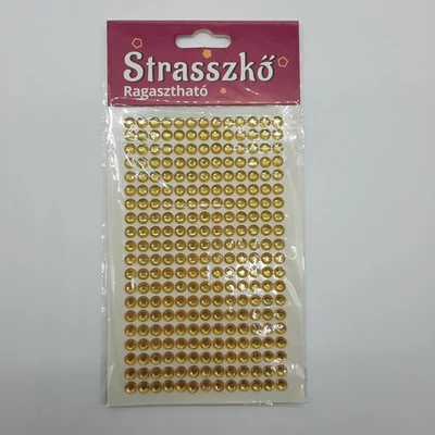 Ragasztható strassz 6 mm-es sárga