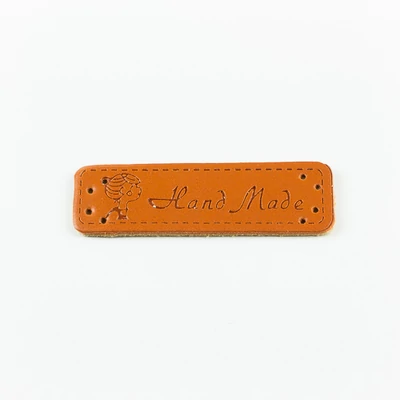 Hand made címke bőrutánzat 5×1,5 cm lady