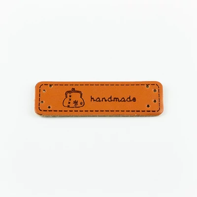 Hand made címke bőrutánzat 5×1,5 cm pénztárca