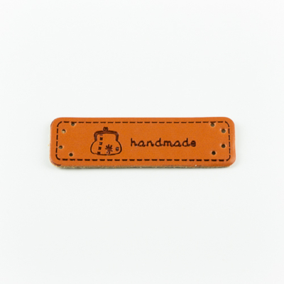 Hand made címke bőrutánzat 5×1,5 cm pénztárca