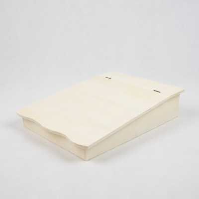 Fa doboz hullámos fedelű ferde 23×31 cm