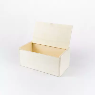 Fa doboz nyíló tetővel 15×6,5×5 cm 