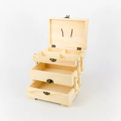 Fa doboz szétnyitható három szintes 17×12×12 cm 