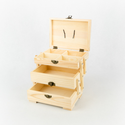 Fa doboz szétnyitható három szintes 17×12×12 cm 