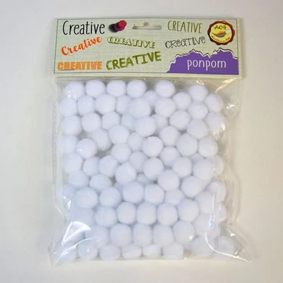 Pompom fehér 15 mm 100 db