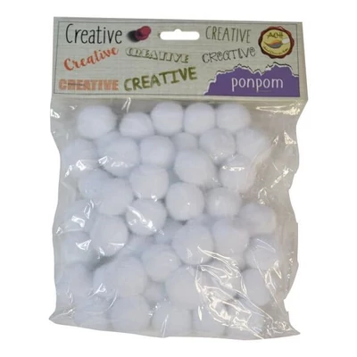 Pompom fehér 20 mm 50 db