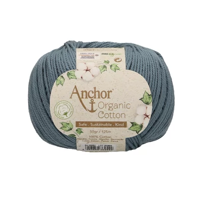 Anchor Organic Cotton fonal acélkék
