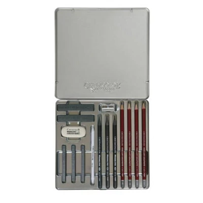 Cretacolor Silver Box rajzkészlet 17 db fémdobozos