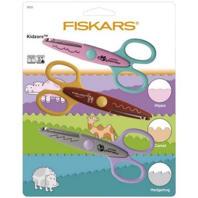 Fiskars gyermek mintavágó olló 3 db állatkerti állatok