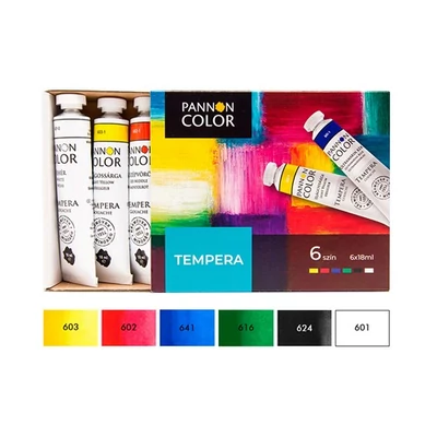 Pannoncolor tempera alapkészlet 6×18 ml