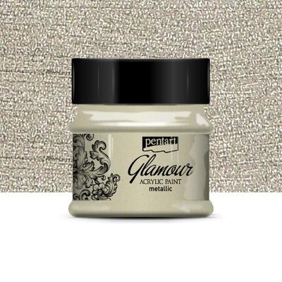 Pentart Glamour akrilfesték fekete ezüst 50 ml