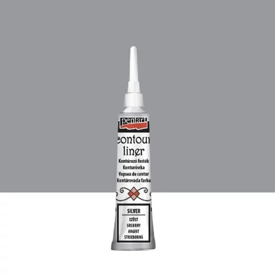 Pentart kontúrozó festék univerzális metál ezüst  20 ml