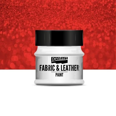 Pentart textil és bőrfesték csillogó piros 50 ml