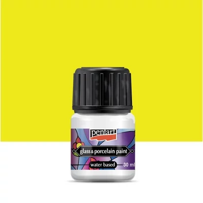 Pentart üveg és porcelánfesték sárga 30 ml