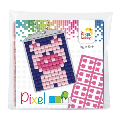 Pixel kulcstartó szett malacka  (alaplap+3 szín)