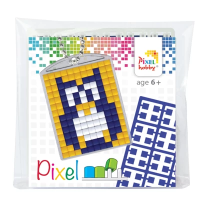 Pixel kulcstartó szett bagoly  (alaplap+3 szín)