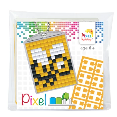 Pixel kulcstartó szett méhecske  (alaplap+3 szín)