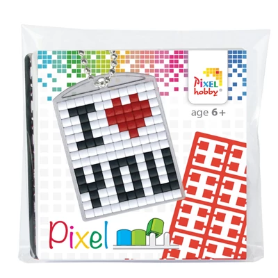 Pixel kulcstartó szett I love you  (alaplap+3 szín)