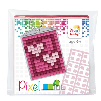 Pixel kulcstartó szett szívek  (alaplap+3 szín)