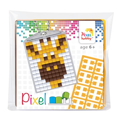 Pixel kulcstartó szett zsiráf  (alaplap+3 szín)