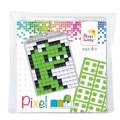 Pixel kulcstartó szett dínó  (alaplap+3 szín)